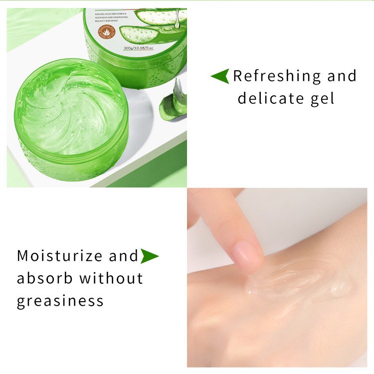 Herbicos ODM/OEM 300ml Private Label Skin Care Fresh Aloe Vera Gel Aloe Vera Gel Organic Products Moisturizing Soothing 99% Pure