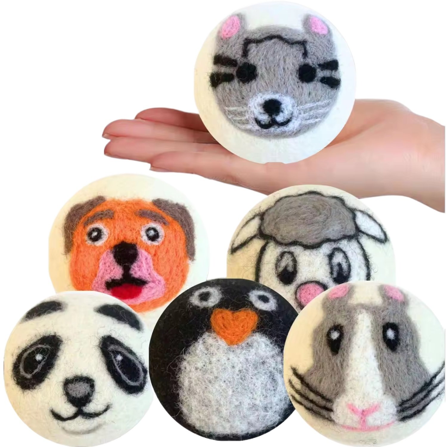 7cm Organic Wool Dryer Balls for Laundry Washing Top Selling Products 2024 New Trending In USA Compostable dryer balls pack of 6