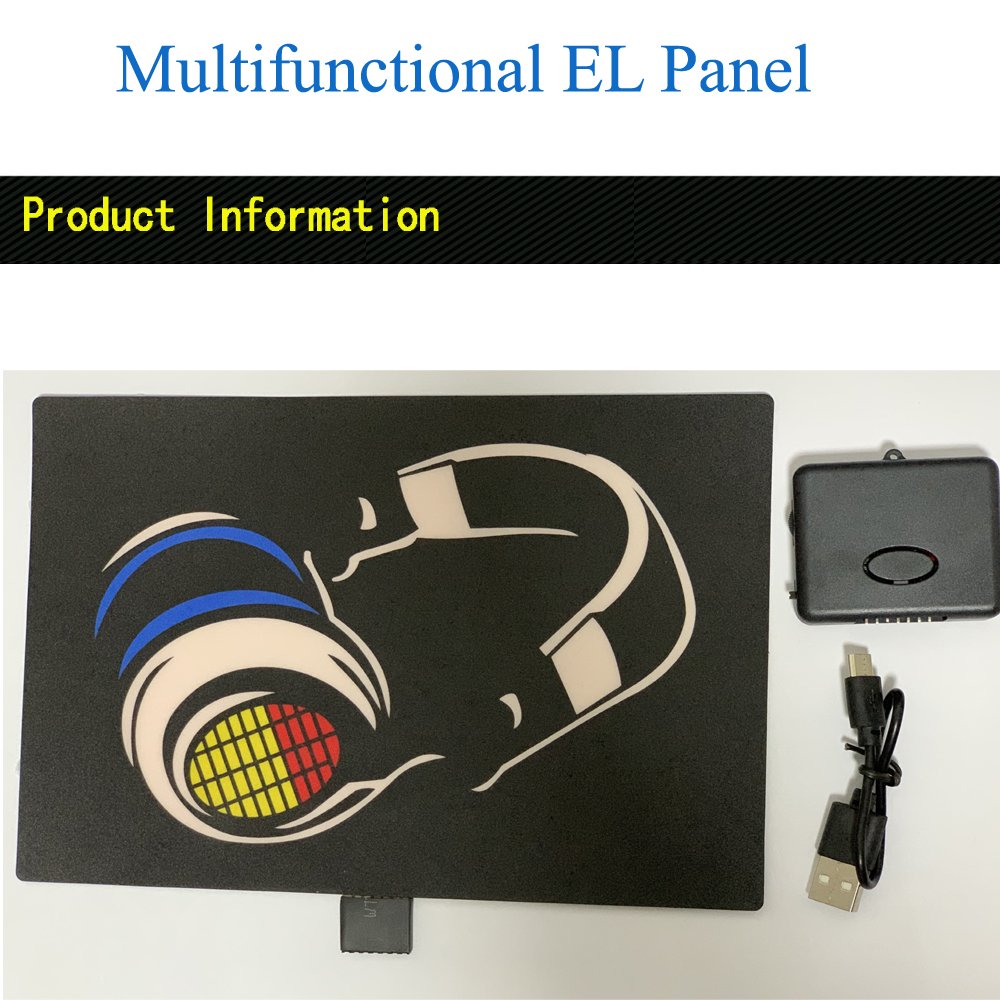 Wireless Multifunctional Charageable lithium Battery Led Panel EL Flashing panel EL Light panel with USB cable