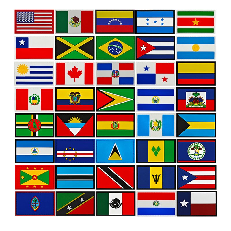 PVC National Flag Velcro Patch Soft Rubber Tactical Flag Patches