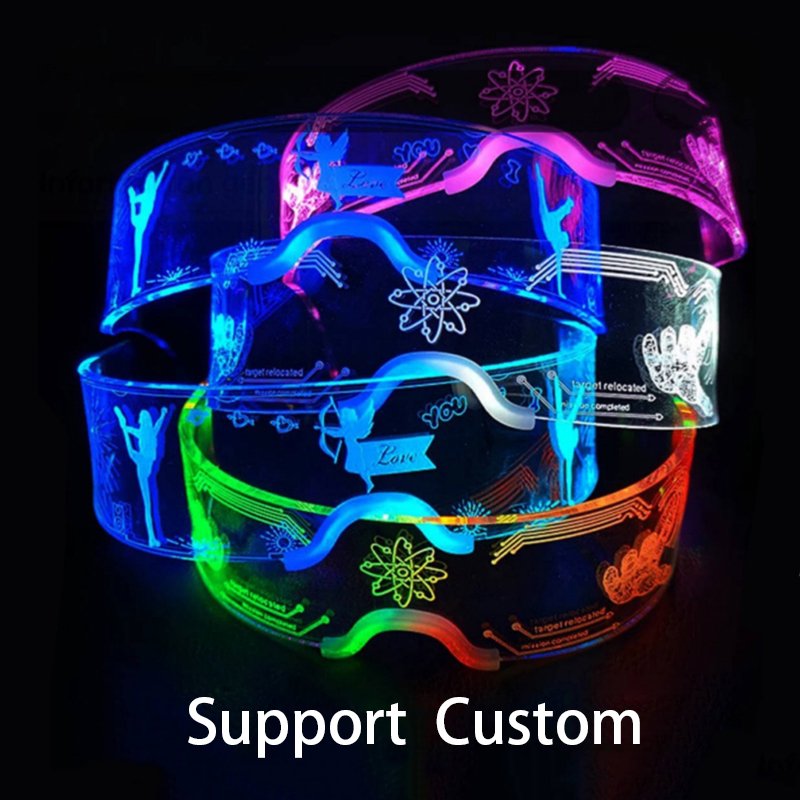 Nicro Creative Neon Party Supplies Led Glasses El Wire Concert Festival Carnival Cheer Up Prop Luminous Led Light Glasses