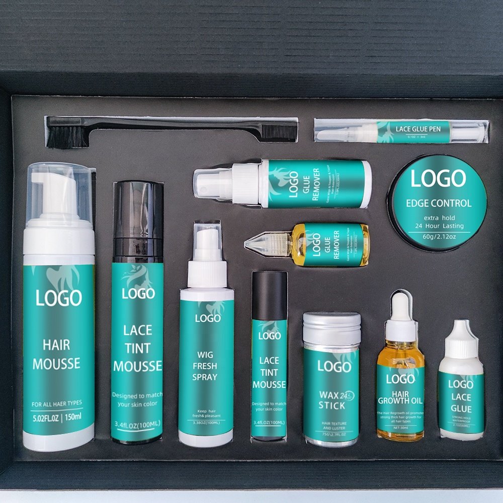 Custom logo Lace Wig Kit Packaging pen Hair Styling Tools Custom Private Label Wig Install Boxes Waterproof Hair Lace Glue