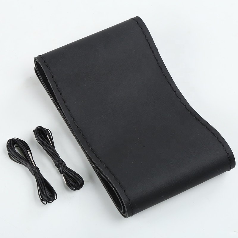 Automotive interior manufacturers directly sell PU material with a single color and good hand stitching steering wheel cover