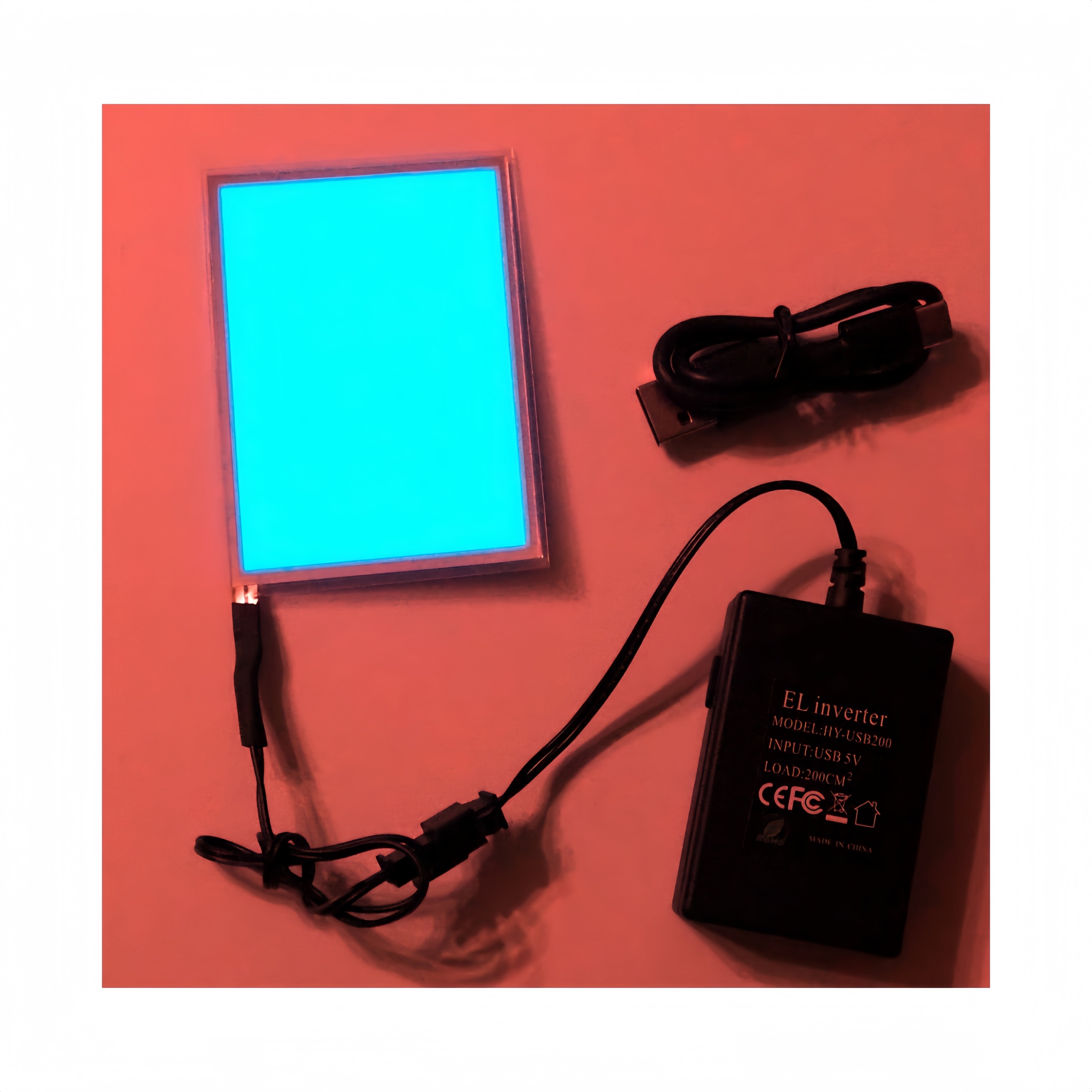 HY-USB200 DC5V USB 600mAh polymer battery EL Sheet inverter Used to drive EL sheet and EL wire