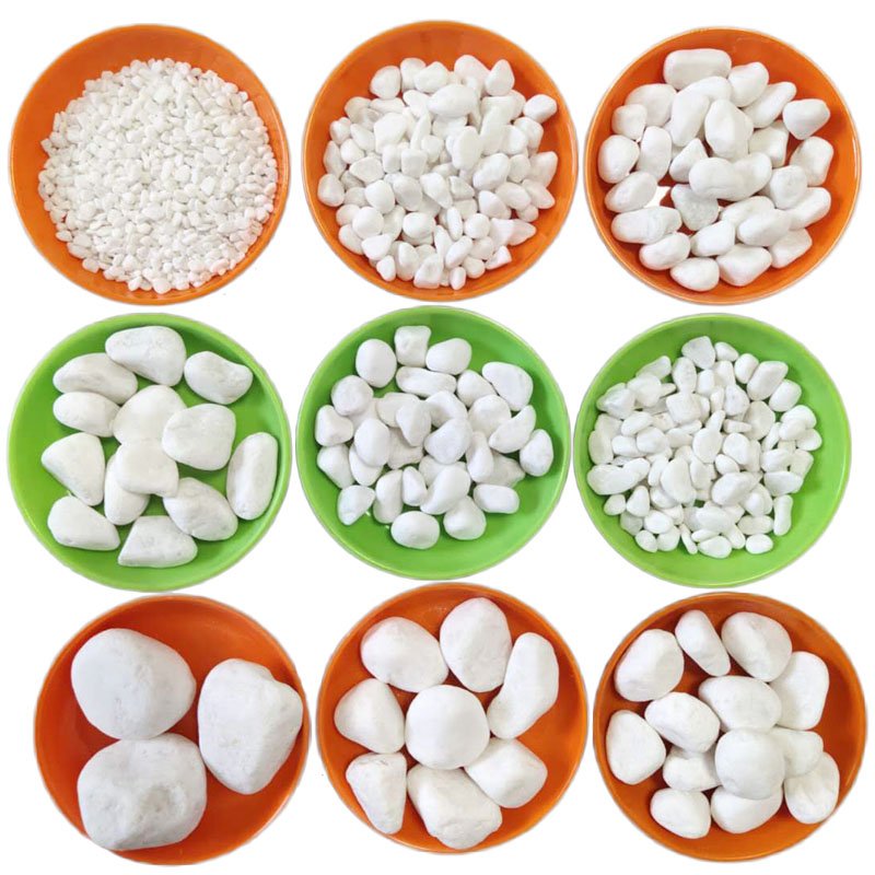 Wholesale decorative rocks color granite swimming pool pebbles for art white grey decorative cobble