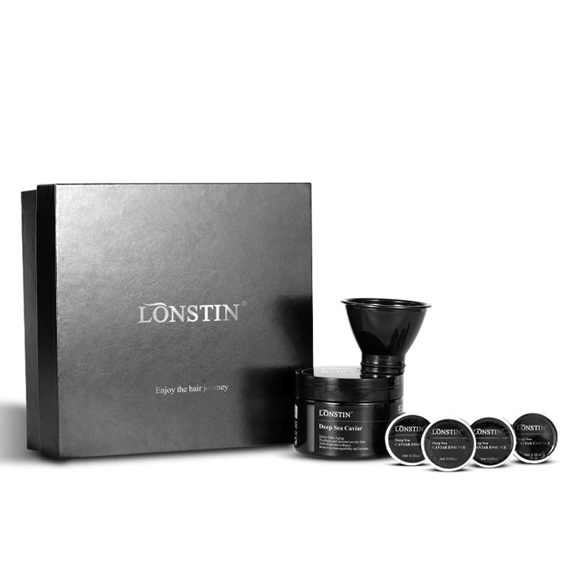Black Deep Sea Caviar Extract Luxury Hair Care Set Masque Protein Essence Repair Caviar Hair Treatment