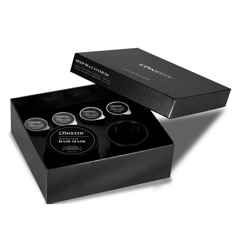 Black Deep Sea Caviar Extract Luxury Hair Care Set Masque Protein Essence Repair Caviar Hair Treatment