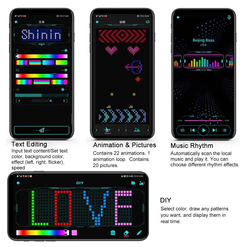 Wholesale patented product Bluetooth LED Shinning Glasses full colors APP control changing shades LED glasses