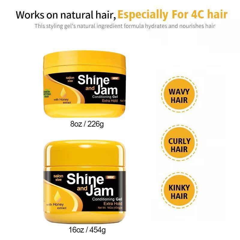 Salon Size 454g 16oz Strong Hold Honey Wax Cera Para El Cabello Hair Edge Control Gel Shine and Jam Gel Hair Styling Gel