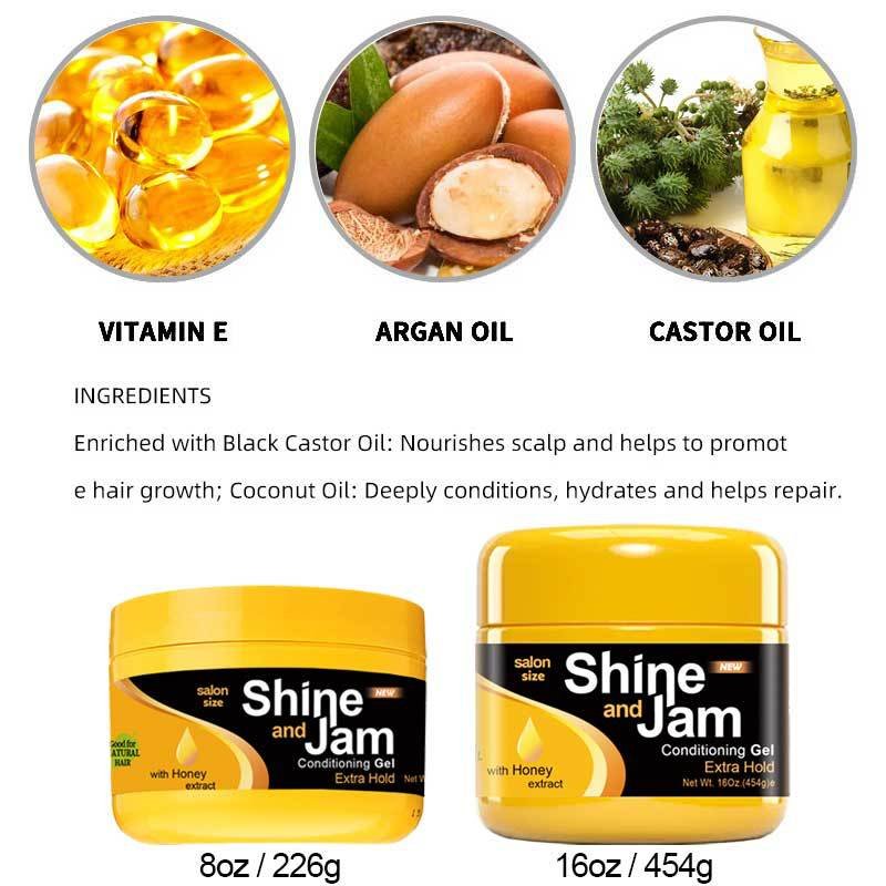 Salon Size 454g 16oz Strong Hold Honey Wax Cera Para El Cabello Hair Edge Control Gel Shine and Jam Gel Hair Styling Gel