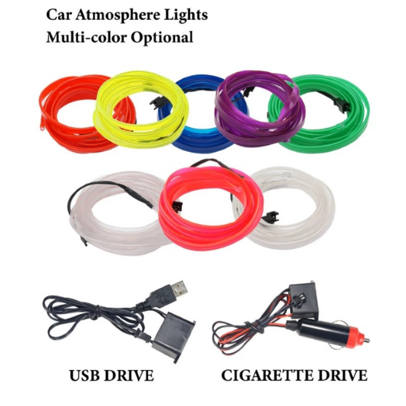 1m 2m 3m 5m EL Wire LED Neon Light Flexible 6MM Light Strip 3V/5V12V LED Rope Tube Sewable Tagled Lamp Dance Party Car Decor