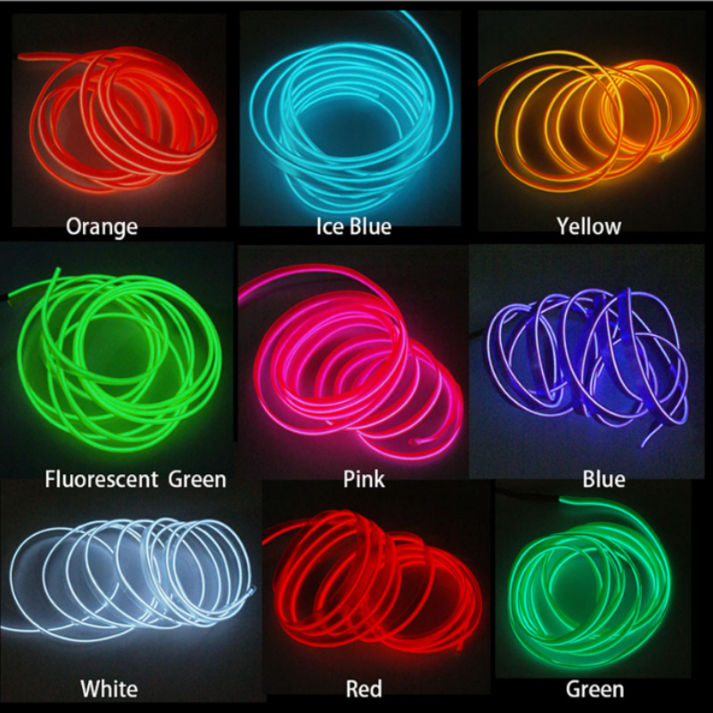 1m 2m 3m 5m EL Wire LED Neon Light Flexible 6MM Light Strip 3V/5V12V LED Rope Tube Sewable Tagled Lamp Dance Party Car Decor