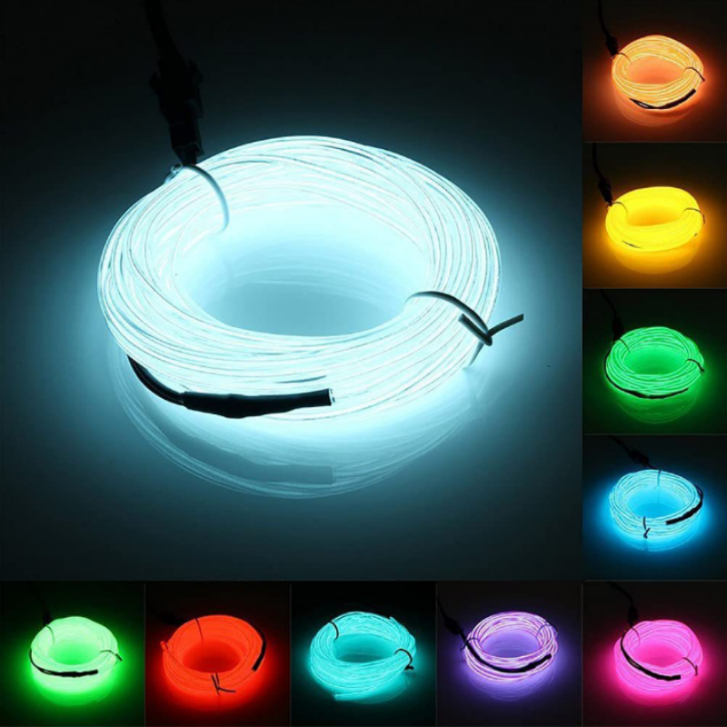 1m 2m 3m 5m EL Wire LED Neon Light Flexible 6MM Light Strip 3V/5V12V LED Rope Tube Sewable Tagled Lamp Dance Party Car Decor