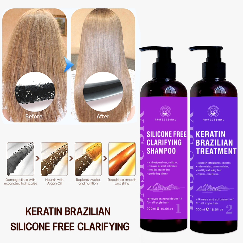 Frizzy Hair Straightener Keratin Hair Treatment Salon Quality Botax Protein Straightening Treatment Curly Brazilian Cream
