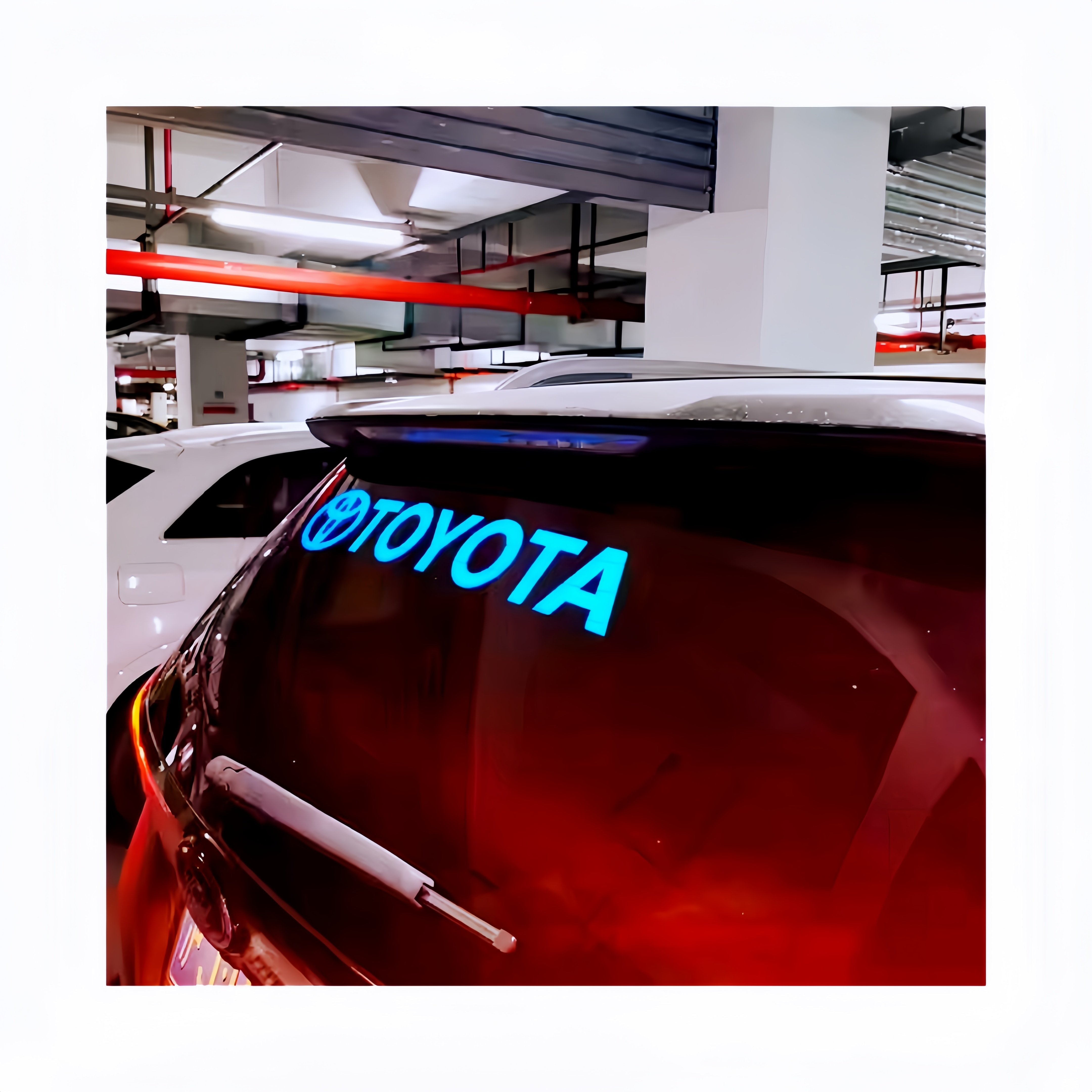 PYL-EL-A9090 Flexible transparent background DC12V brake flash SKODA 400mm X100mm EL car sticker for car windshield