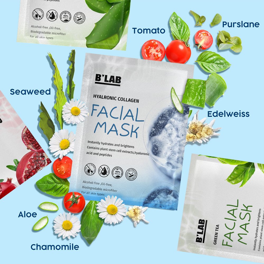 Private Label Mascarillas Skin Care Product 100% Vegan Hydrating Natural Organic Skincare Beauty Korean Sheet Facial Mask