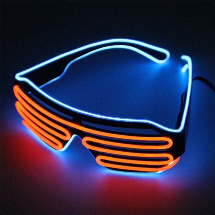 New Year Gift Flashing Glasses Eyewear Shade Luminous Supplies EL Wire LED Glow Party Neon glasses