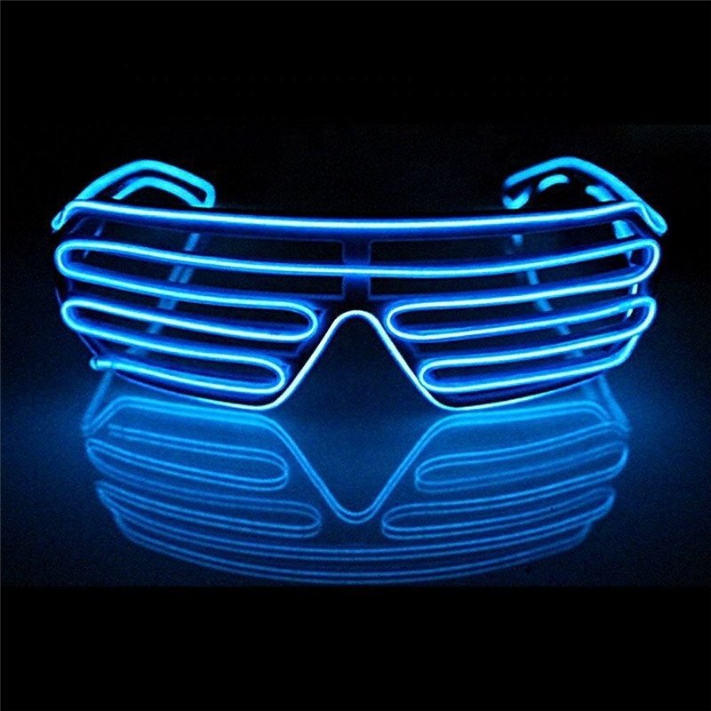 New Year Gift Flashing Glasses Eyewear Shade Luminous Supplies EL Wire LED Glow Party Neon glasses