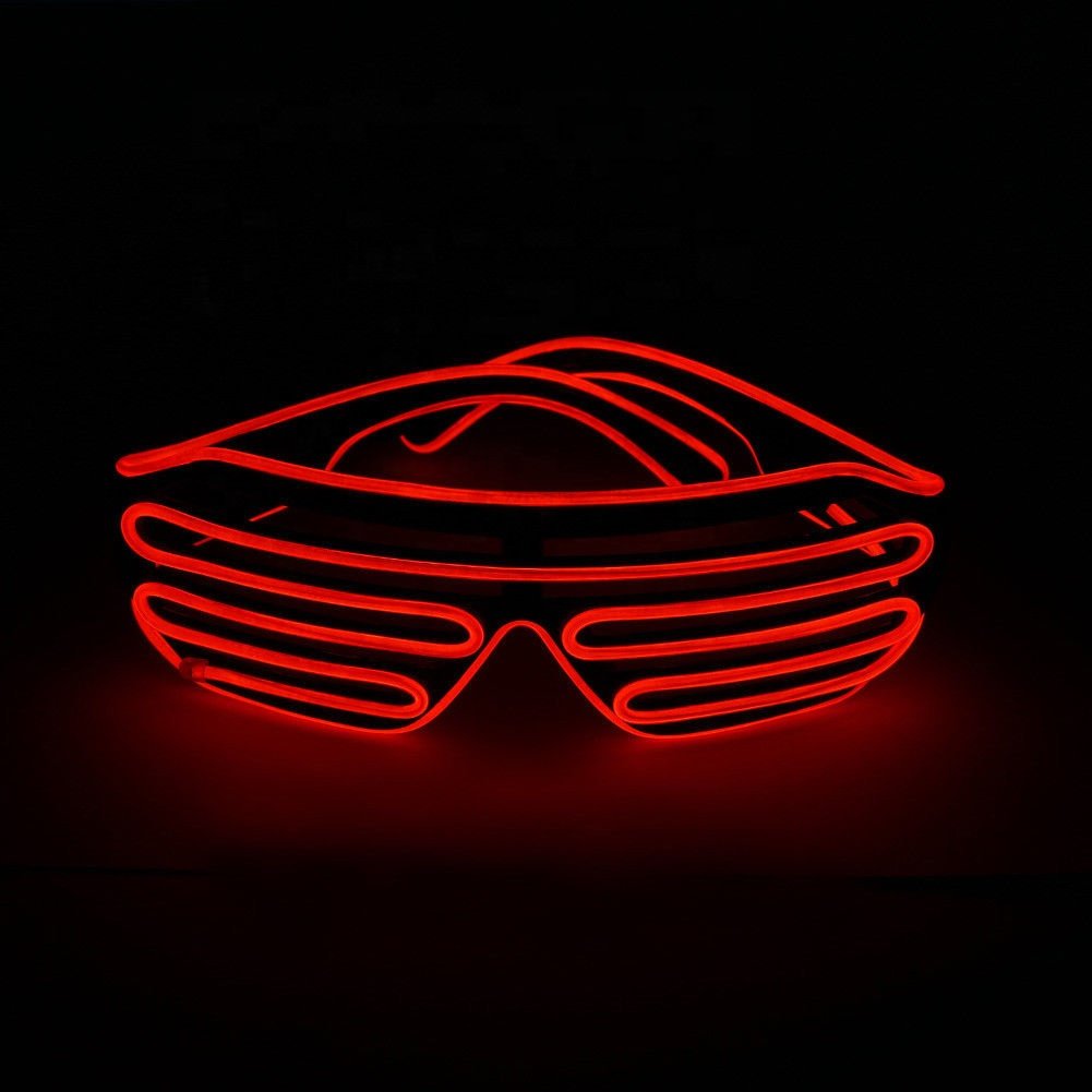 New Year Gift Flashing Glasses Eyewear Shade Luminous Supplies EL Wire LED Glow Party Neon glasses