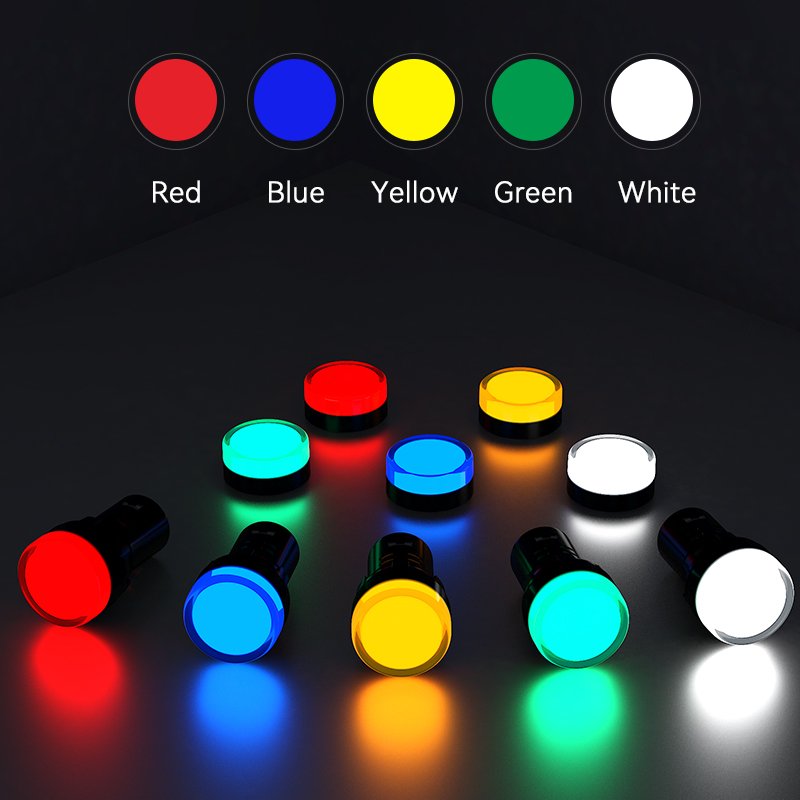 AD22-22DS Signal Pilot Lamp 12v 24v Led Red Green Yellow equipment led indicator lights