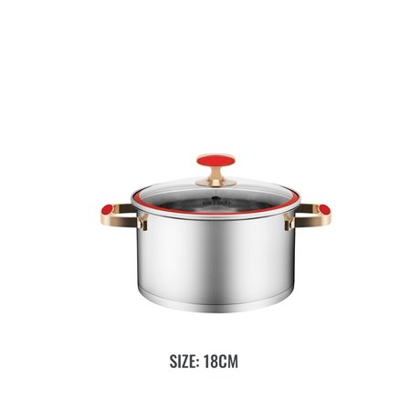 High quality stainless steel 304 pots set Elmich red velvet EL- 3988 size 16, 18, 20, 24