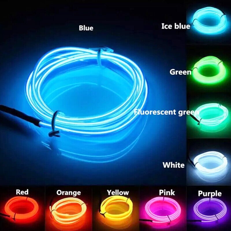 1M/2M/3M/5M Wire Led Neon Glowing Electroluminescent Wire Blacklight DIY Cosplay Decor Neon Lamp Portable Neon Lights EL Wire