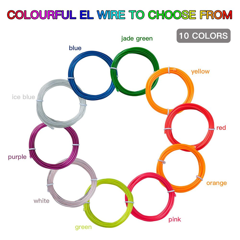 1M/2M/3M/5M Wire Led Neon Glowing Electroluminescent Wire Blacklight DIY Cosplay Decor Neon Lamp Portable Neon Lights EL Wire