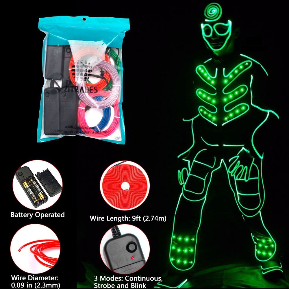 1M/2M/3M/5M Wire Led Neon Glowing Electroluminescent Wire Blacklight DIY Cosplay Decor Neon Lamp Portable Neon Lights EL Wire