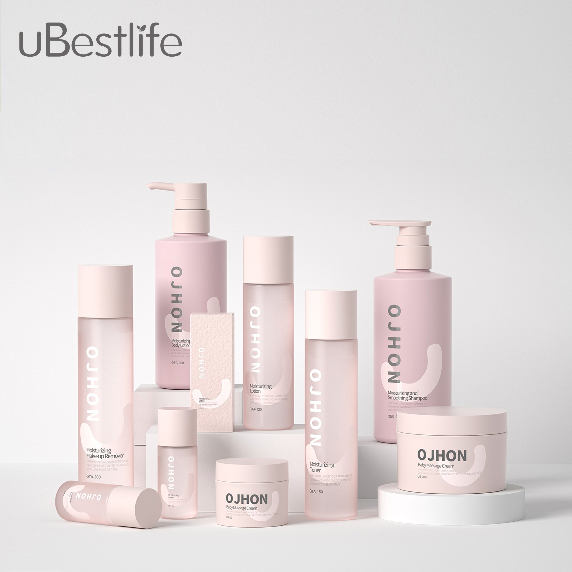 QTA series 30ml 50ml 800ml 100ml upscale straight shoulder and bottom skincare product bottle for serum facial toner and lotion