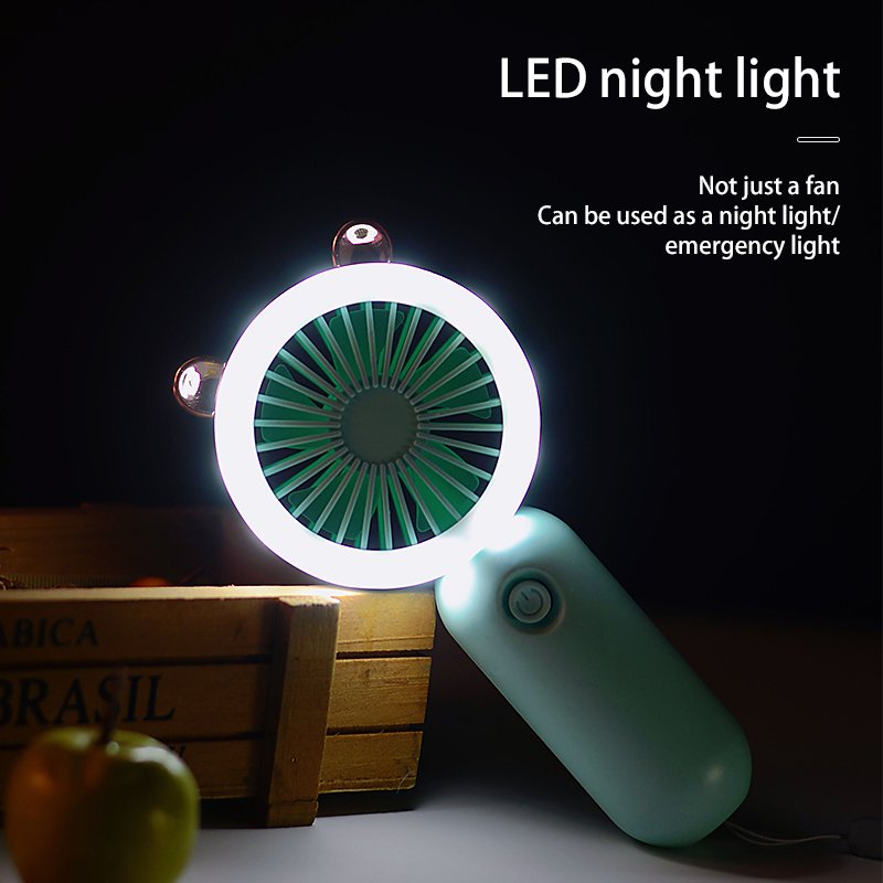 Hot Selling Products 2024 Bladeless Portable Fans Mini USB Rechargeable Fan Hanging Waist Night Light Fan