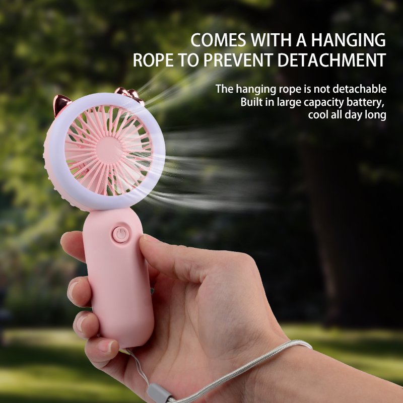 Hot Selling Products 2024 Bladeless Portable Fans Mini USB Rechargeable Fan Hanging Waist Night Light Fan