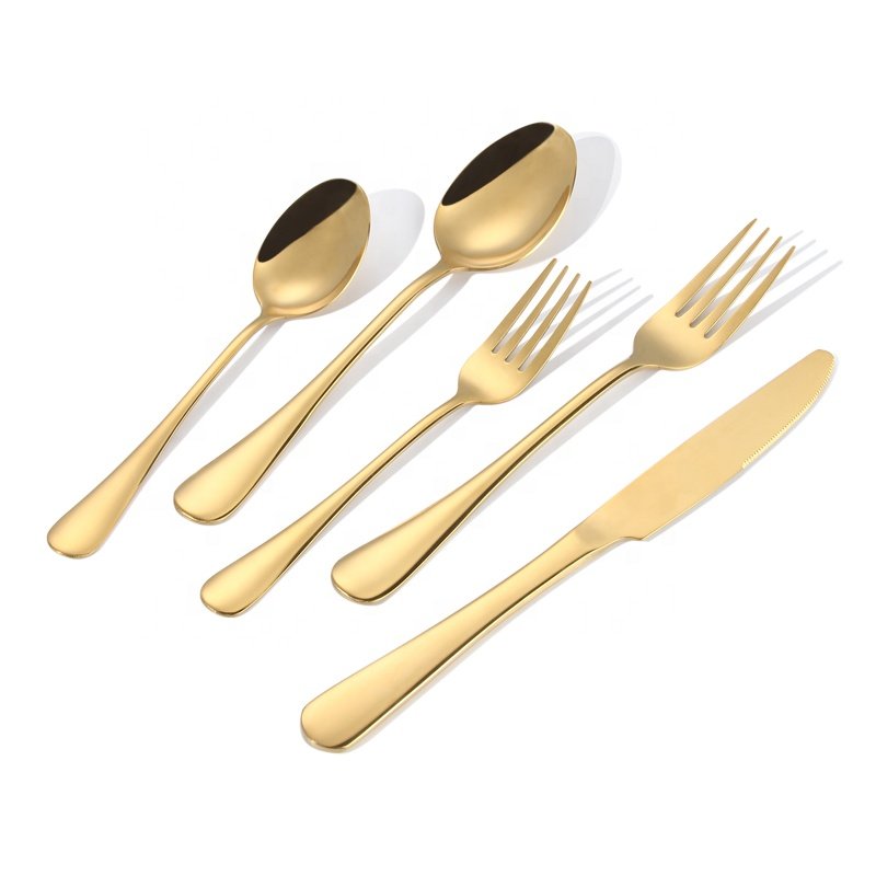 FANGYUAN Lujo 1010 cutlery de acero inoxidable set de cubiertos dorados de oro de plata al por mayor