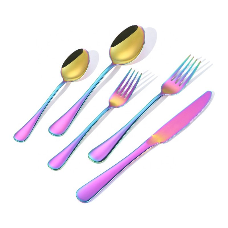 FANGYUAN Lujo 1010 cutlery de acero inoxidable set de cubiertos dorados de oro de plata al por mayor