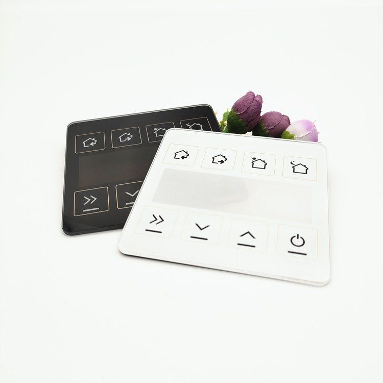 Production of custom tempered glass switch panel Hotel apartment home wall touch glass switch panel