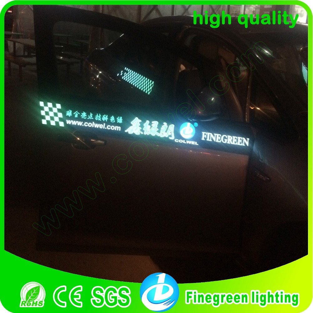 high quality finegreen brand el car sticker,outside el sheet car sticker