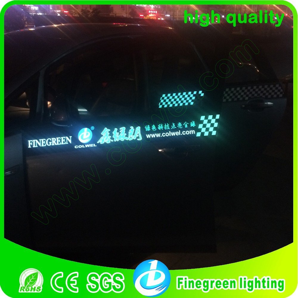 high quality finegreen brand el car sticker,outside el sheet car sticker