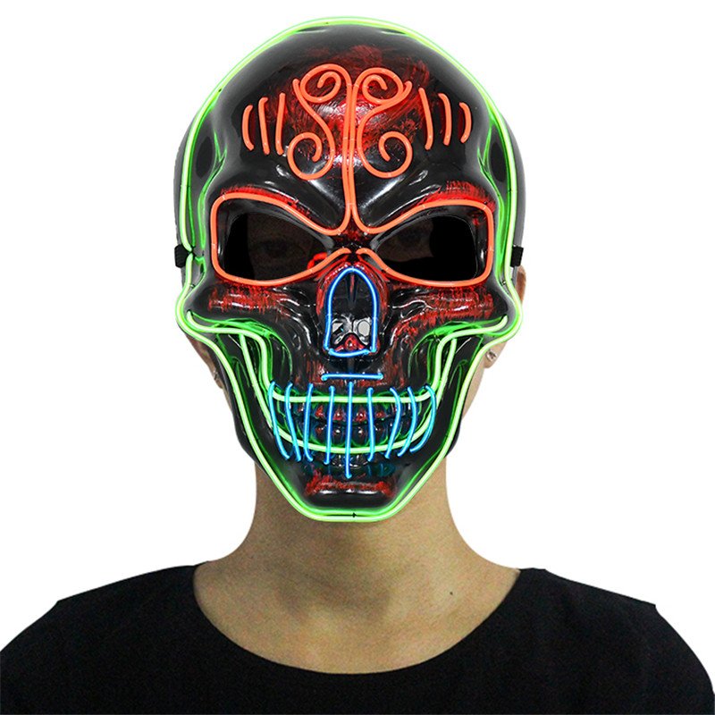 New product Custom design light up EL FACE Mask led reactive EL Mask rave party event festival FACE mask