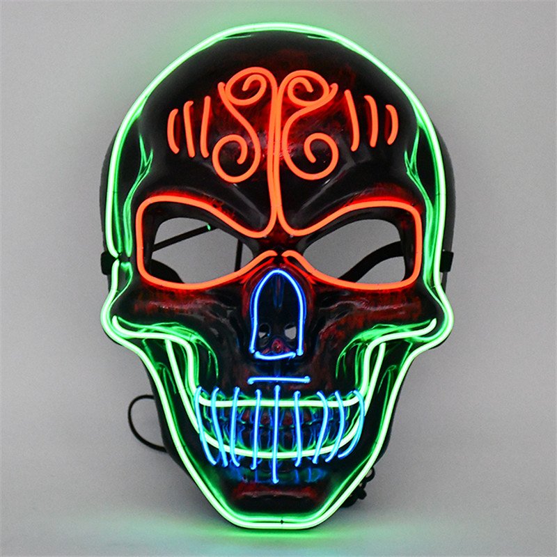 New product Custom design light up EL FACE Mask led reactive EL Mask rave party event festival FACE mask