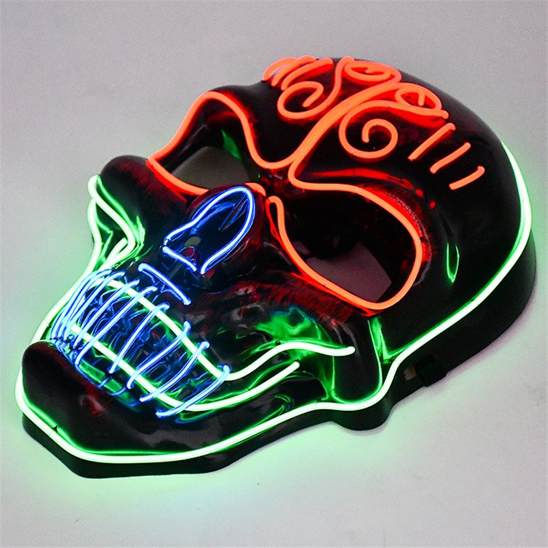 New product Custom design light up EL FACE Mask led reactive EL Mask rave party event festival FACE mask
