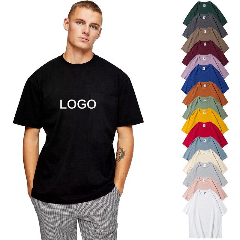 pro club Heavyweight 280gsm tshirt Unisex Oversize Blank Tshirts 100% Organic Cotton Custom Logo Printed T-Shirt