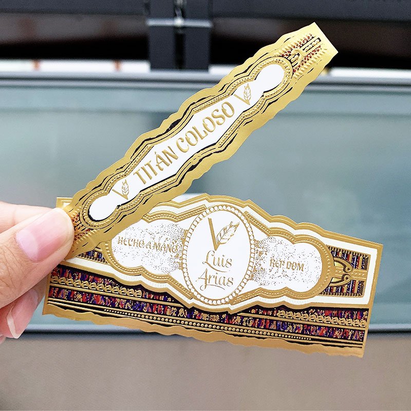 Wholesale Custom Embossed Logo Stickers Products Die Cut Stickers Vinyl Cigar Band Label