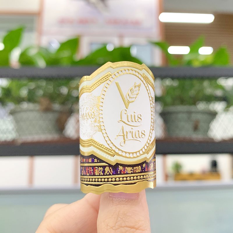Wholesale Custom Embossed Logo Stickers Products Die Cut Stickers Vinyl Cigar Band Label