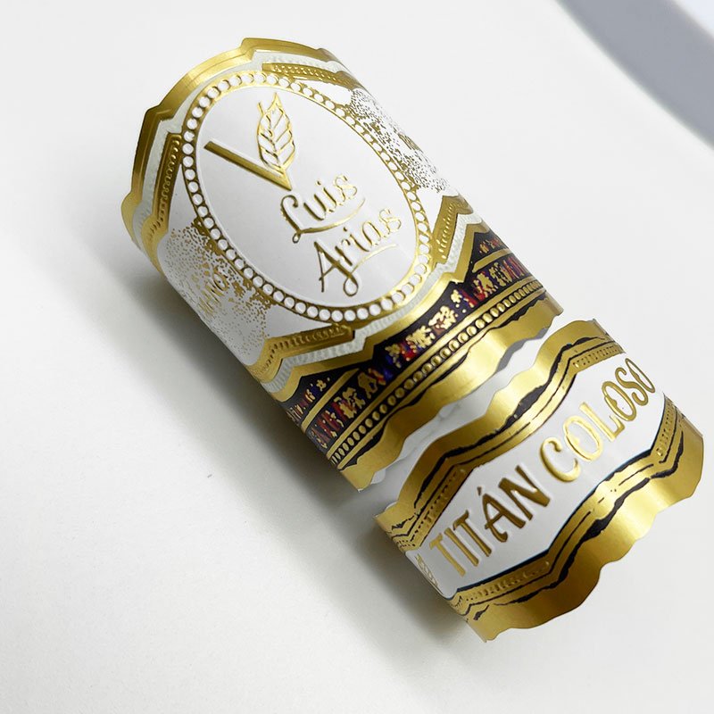 Wholesale Custom Embossed Logo Stickers Products Die Cut Stickers Vinyl Cigar Band Label