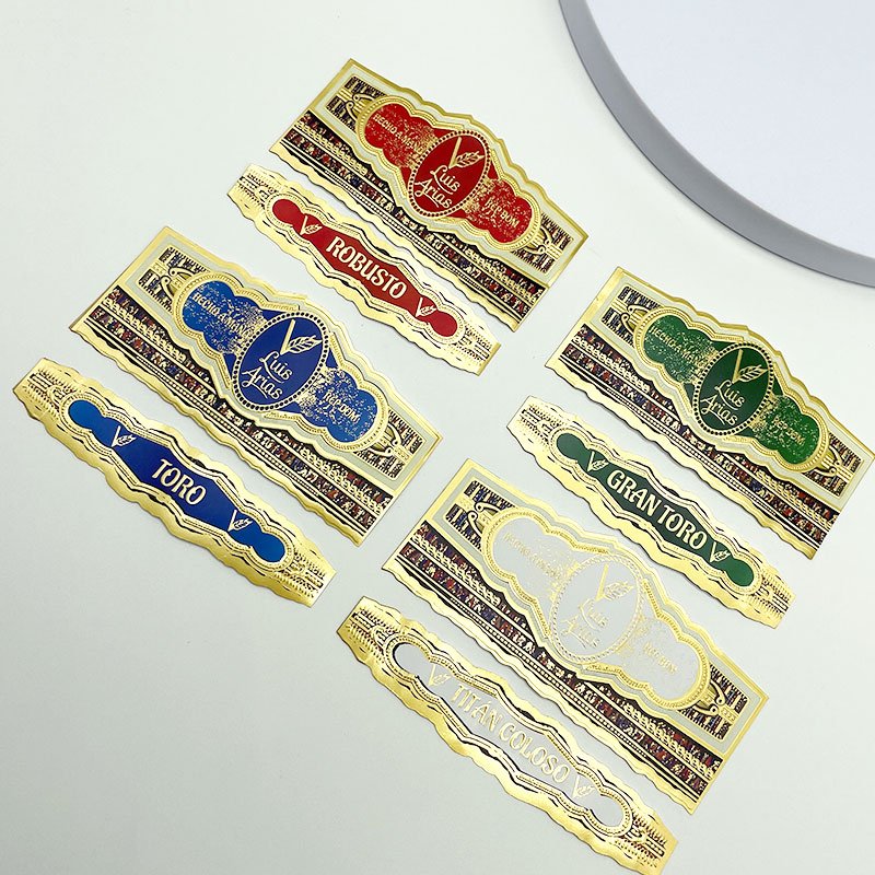 Wholesale Custom Embossed Logo Stickers Products Die Cut Stickers Vinyl Cigar Band Label