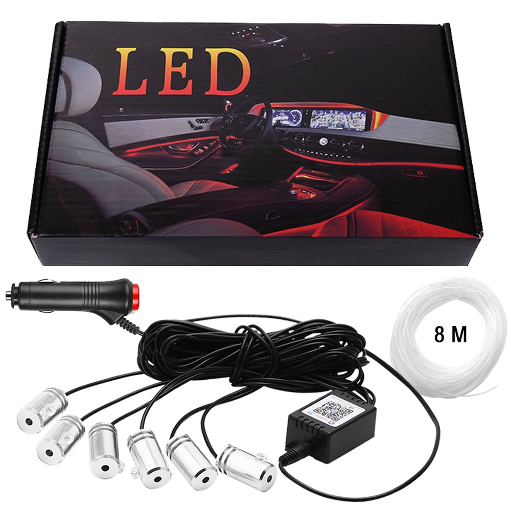 PEL Flexible led fiber optic Light Ambient Interior Decorate Atmosphere Light 12v RGB Car Led Strips App Control Light In Car