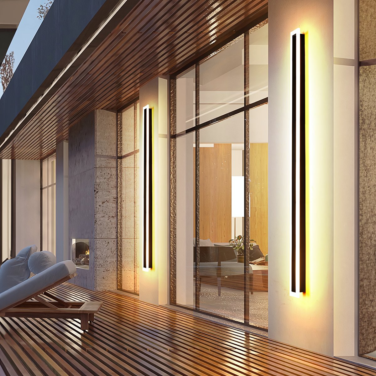 Outdoor Indoor Waterproof IP65 Strip Wall Light Highlight Luxury Landscape Garden Porch LED Wall Light
