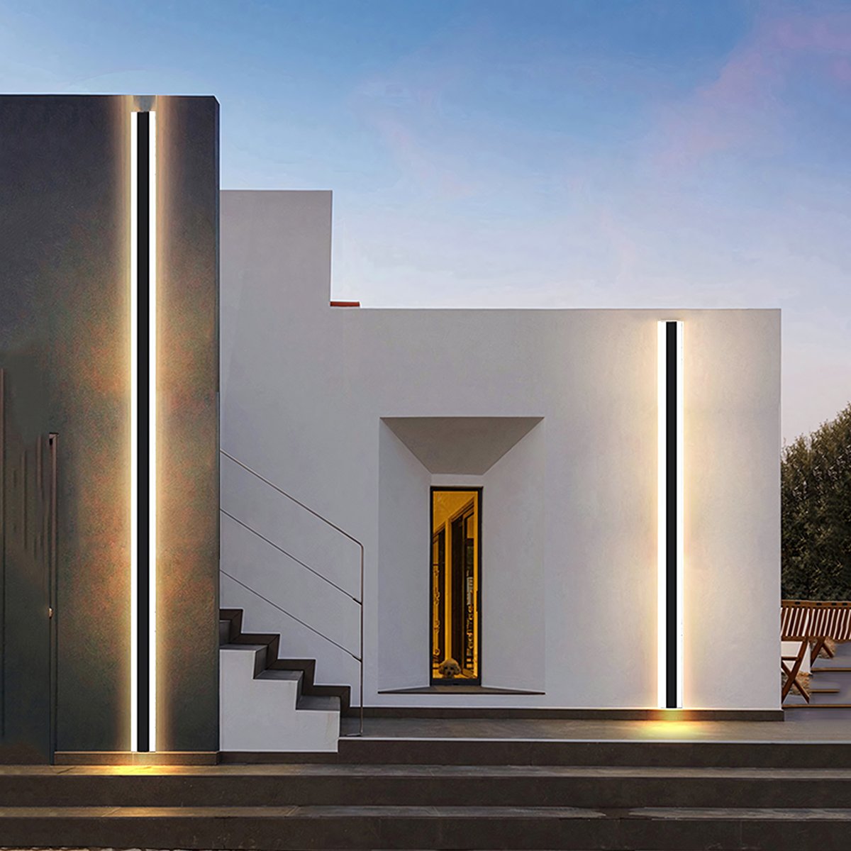 Outdoor Indoor Waterproof IP65 Strip Wall Light Highlight Luxury Landscape Garden Porch LED Wall Light