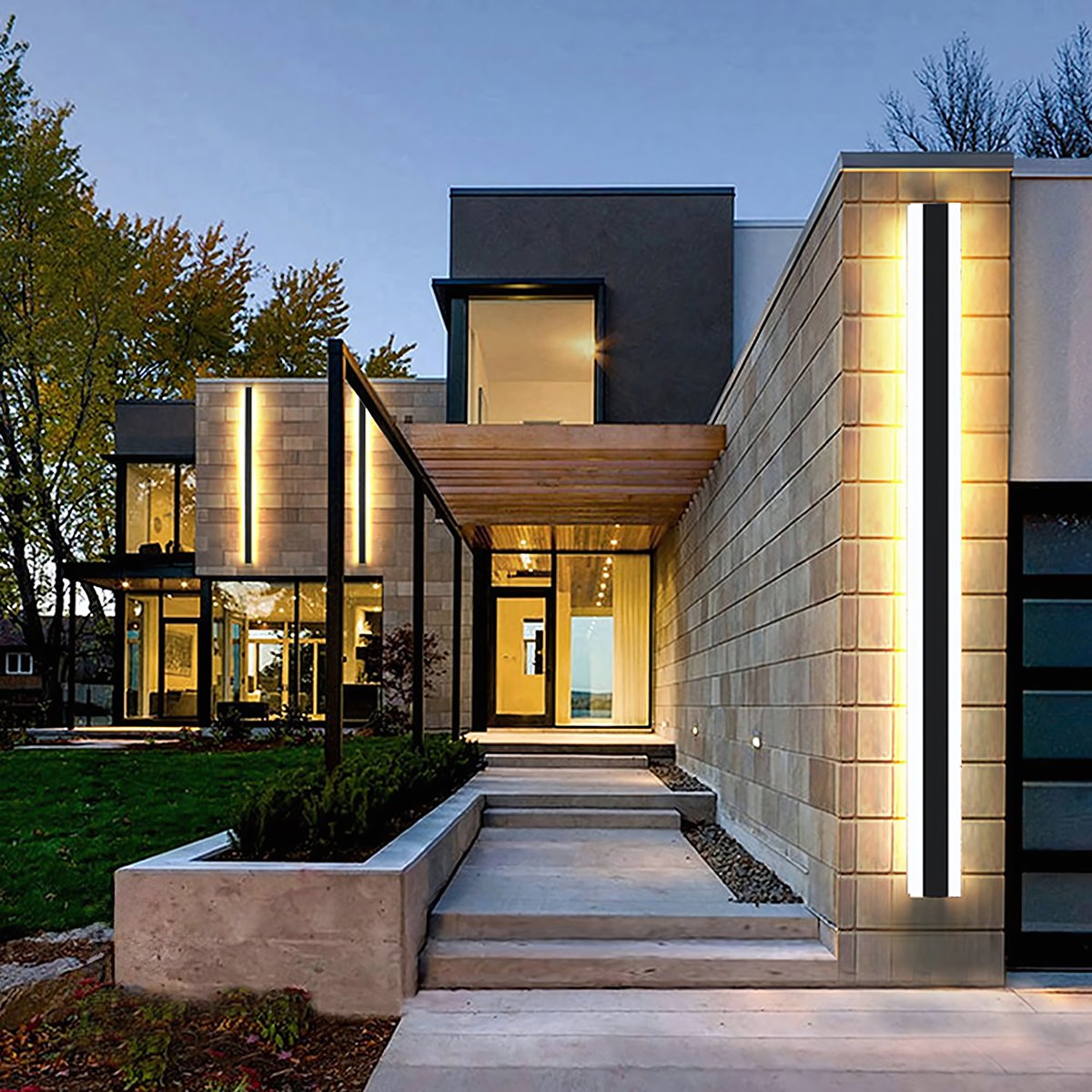 Outdoor Indoor Waterproof IP65 Strip Wall Light Highlight Luxury Landscape Garden Porch LED Wall Light