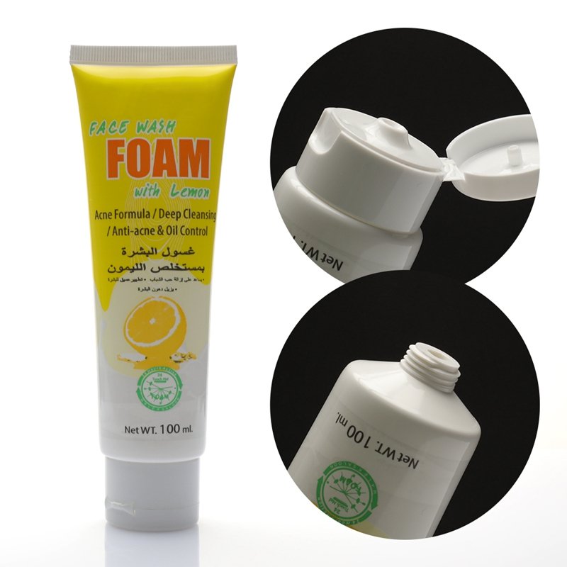 Wholesale Custom 100Ml 200Ml Printed Face Wash Facial Cleanser Foam Tube Pack Squeeze Plastic Tube Skin Care Cosmetic Packaging