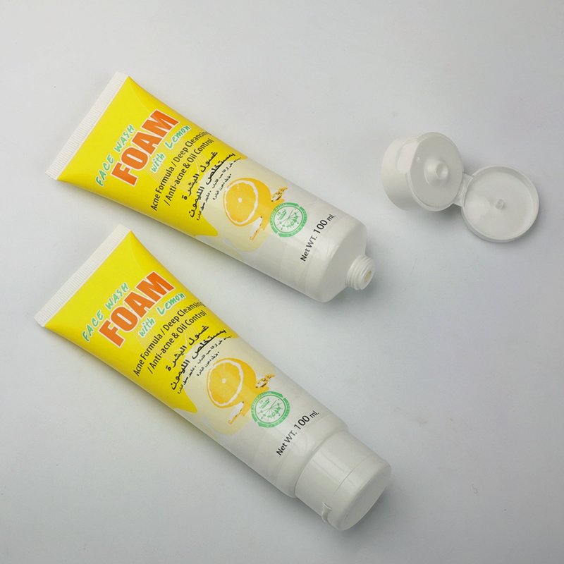Wholesale Custom 100Ml 200Ml Printed Face Wash Facial Cleanser Foam Tube Pack Squeeze Plastic Tube Skin Care Cosmetic Packaging